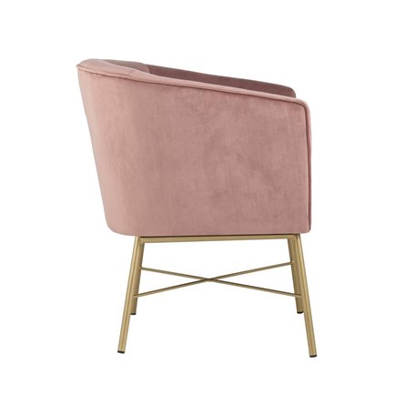 Шале розовый обивка велюр ножки металл цвет золото