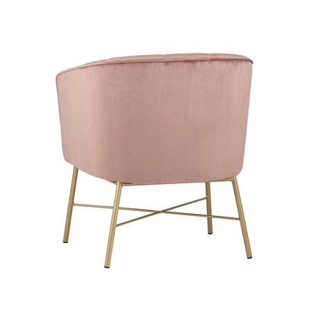 Шале розовый обивка велюр ножки металл цвет золото