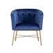 Шале синий обивка велюр ножки металл цвет золото