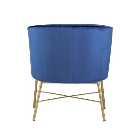 Шале синий обивка велюр ножки металл цвет золото