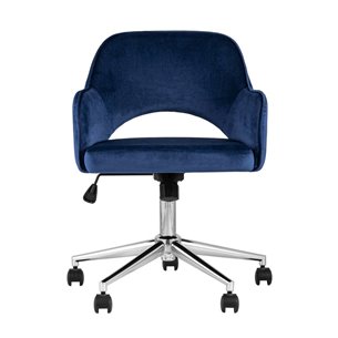 Кларк синий обивка велюр крестовина хромированный металл