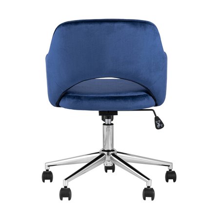 Кларк синий обивка велюр крестовина хромированный металл