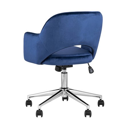 Кларк синий обивка велюр крестовина хромированный металл