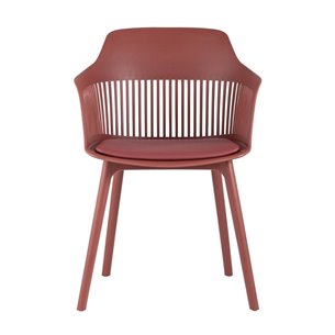 пластиковый Crocus бордовый с подушкой в обивке из экокожи