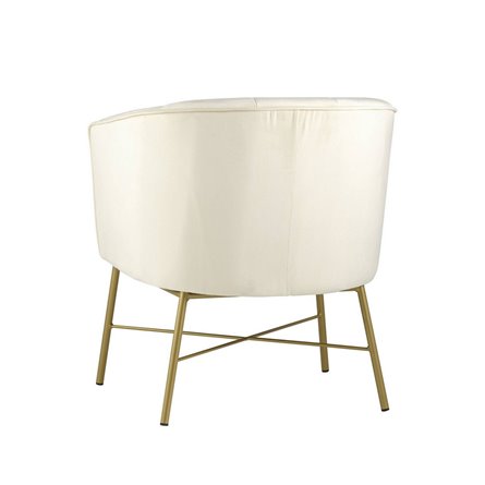 Шале бежевый обивка велюр ножки металл цвет золото