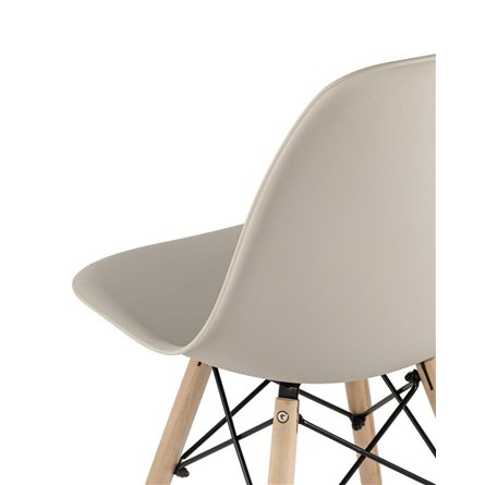 DSW бежевый, литой полипропилен, стальной каркас, массив бука, 4 шт