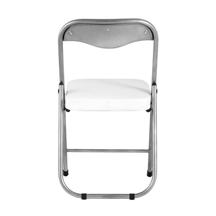 ДЖОН белый обивка из экокожи на хромированном каркасе из металла