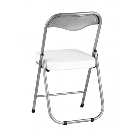 ДЖОН белый обивка из экокожи на хромированном каркасе из металла