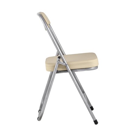 ДЖОН кремовый обивка из экокожи на хромированном каркасе из металла