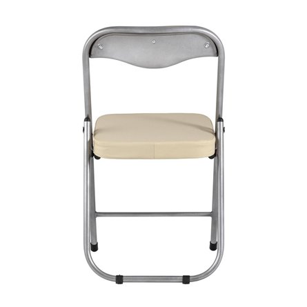 ДЖОН кремовый обивка из экокожи на хромированном каркасе из металла