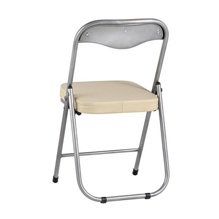 ДЖОН кремовый обивка из экокожи на хромированном каркасе из металла