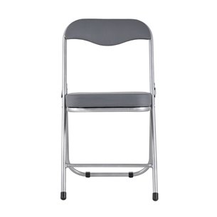 ДЖОН серый обивка из экокожи на хромированном каркасе из металла