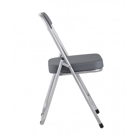 ДЖОН серый обивка из экокожи на хромированном каркасе из металла