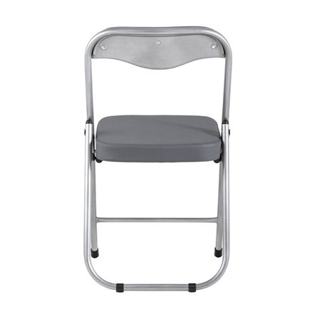 ДЖОН серый обивка из экокожи на хромированном каркасе из металла