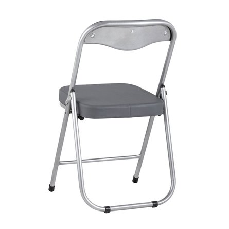 ДЖОН серый обивка из экокожи на хромированном каркасе из металла