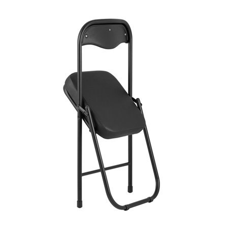 Джон на металлическом каркасе в обивке из экокожи черного цвета