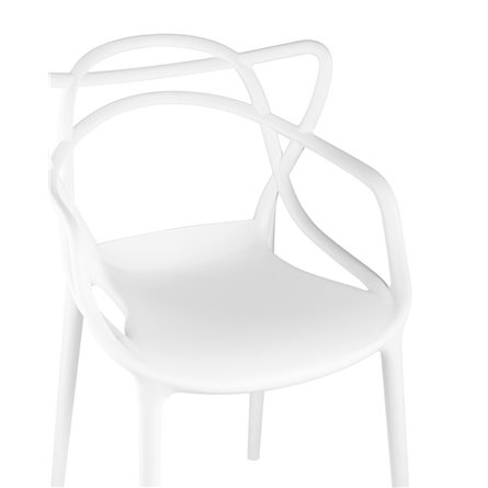 пластиковый Masters (Мастерс) белый с декорированной спинкой ножки пластик