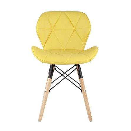 дизайнерский Бон обивка экокожа желтый ножки массив бука