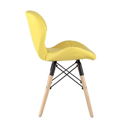 дизайнерский Бон обивка экокожа желтый ножки массив бука