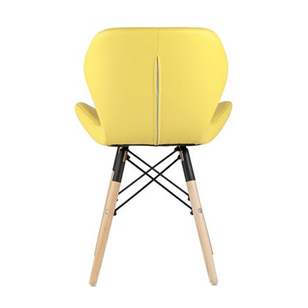 дизайнерский Бон обивка экокожа желтый ножки массив бука