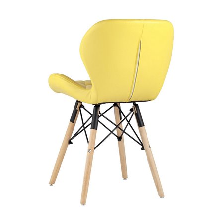 дизайнерский Бон обивка экокожа желтый ножки массив бука