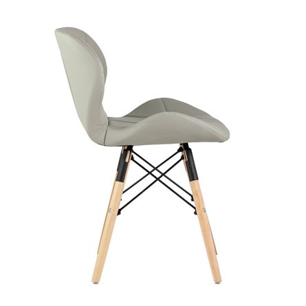 дизайнерский Бон обивка экокожа серый ножки массив бука