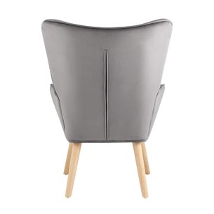 дизайнерский Бон обивка экокожа серый ножки массив бука