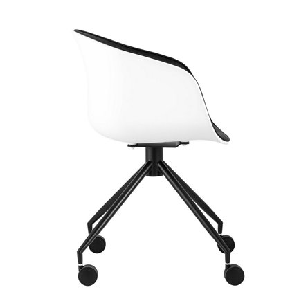 LIBRA белый пластик обивка из черной экокожи крестовина металл