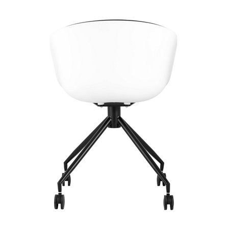 LIBRA белый пластик обивка из черной экокожи крестовина металл