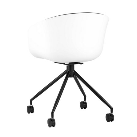 LIBRA белый пластик обивка из черной экокожи крестовина металл