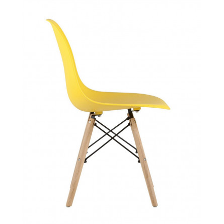 DSW желтый, литой полипропилен, стальной каркас, массив бука, 4 шт.