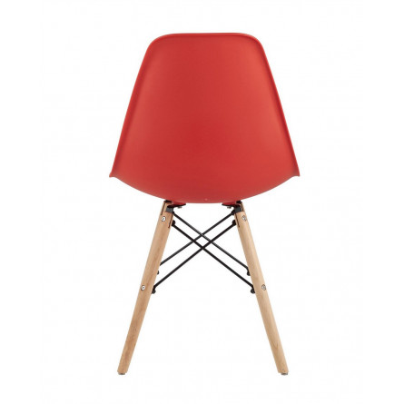 DSW красный, литой полипропилен, стальной каркас, массив бука, 4 шт.