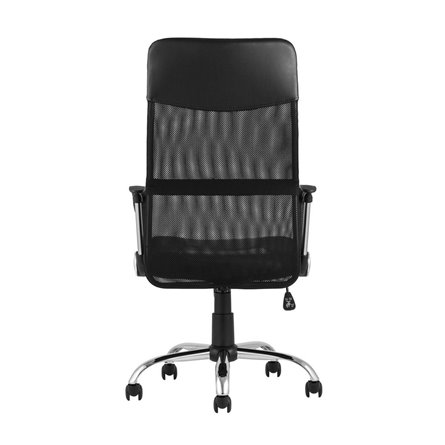 TopChairs Benefit офисное черное, обивка из сочетания экокожи, сетки и текстиля, механизм качани