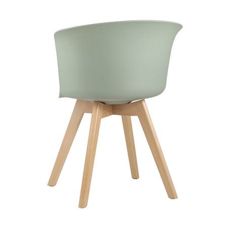 пластиковый Blossom с подушкой серо-зеленый ножки из массива бука