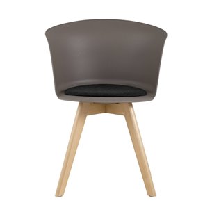 пластиковый Blossom с подушкой темно-бежевый ножки из массива бука