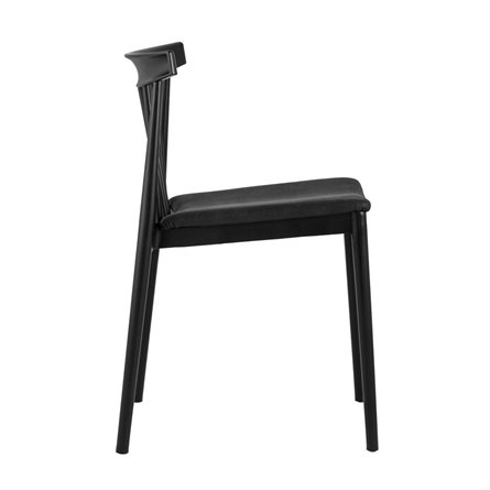 пластиковый Ranch черный с мягким сиденьем в тканевой обивке