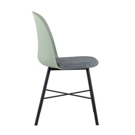 пластиковый Shell серо-зеленый с мягким сиденьем ножки из металла