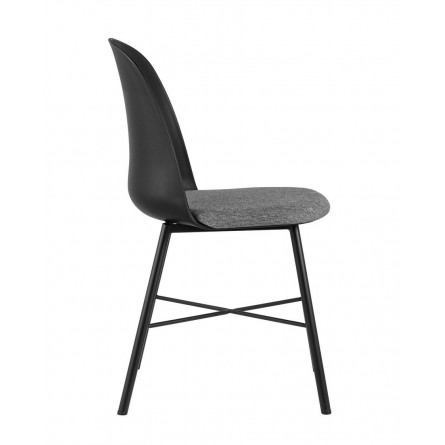 пластиковый Shell черный с мягким сиденьем ножки из металла