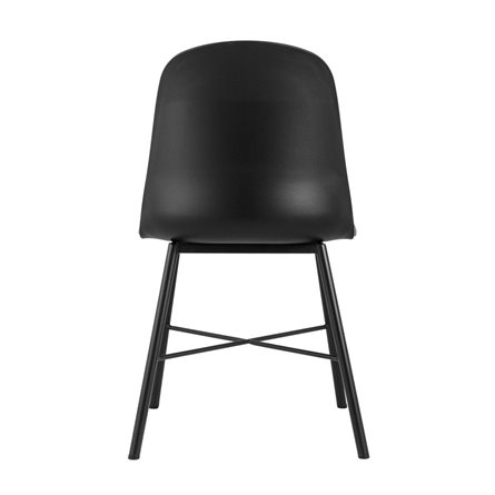пластиковый Shell черный с мягким сиденьем ножки из металла