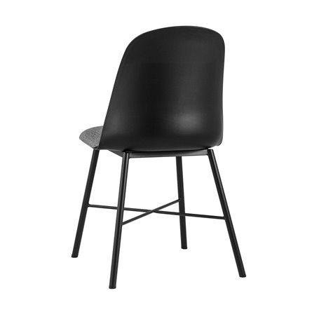 пластиковый Shell черный с мягким сиденьем ножки из металла