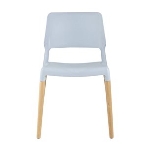 BISTRO серо-голубой, натуральный некрашеный массив бука, матовый белый пластик