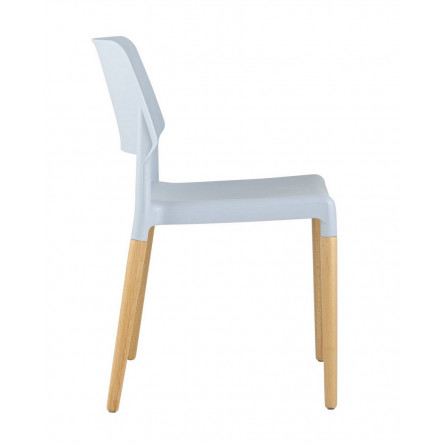 BISTRO серо-голубой, натуральный некрашеный массив бука, матовый белый пластик
