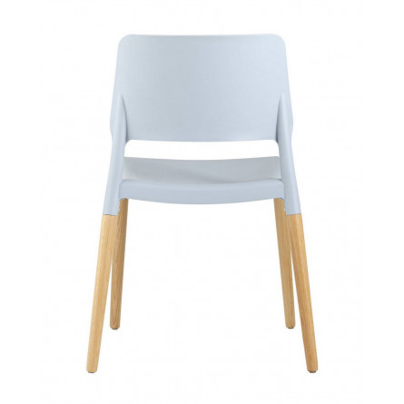 BISTRO серо-голубой, натуральный некрашеный массив бука, матовый белый пластик