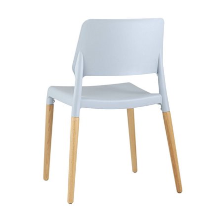 BISTRO серо-голубой, натуральный некрашеный массив бука, матовый белый пластик