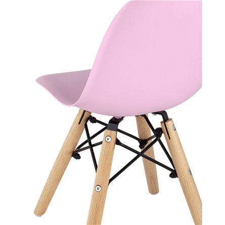 DSW детский розовый, полипропилен, сталь, натуральный массив бука