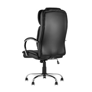 TopChairs President офисное черное в обивке из экокожи, механизм качания и регулировки Top Gun