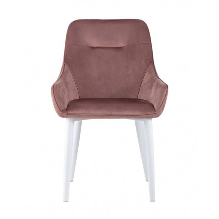 Диана велюр пыльно-розовый ножки белые