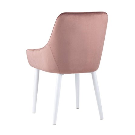 Диана велюр пыльно-розовый ножки белые