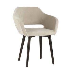 с подлокотниками Саймон велюр бежевый ножки металл под дерево