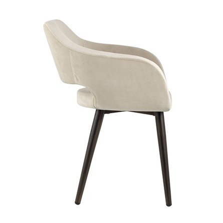 с подлокотниками Саймон велюр бежевый ножки металл под дерево